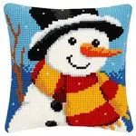 

CX0684 Snowing Man Tapestry pillow Crafts Cushion Cross Stitch Printed Crewel Yarn Pillow Case Cross Stitch Kits Embroidery