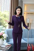 OL Styles Formal Uniform Designs Women Business Suits With Pants and Tops Ladies Office Work Wear Blazers Professional Pantsuits 2