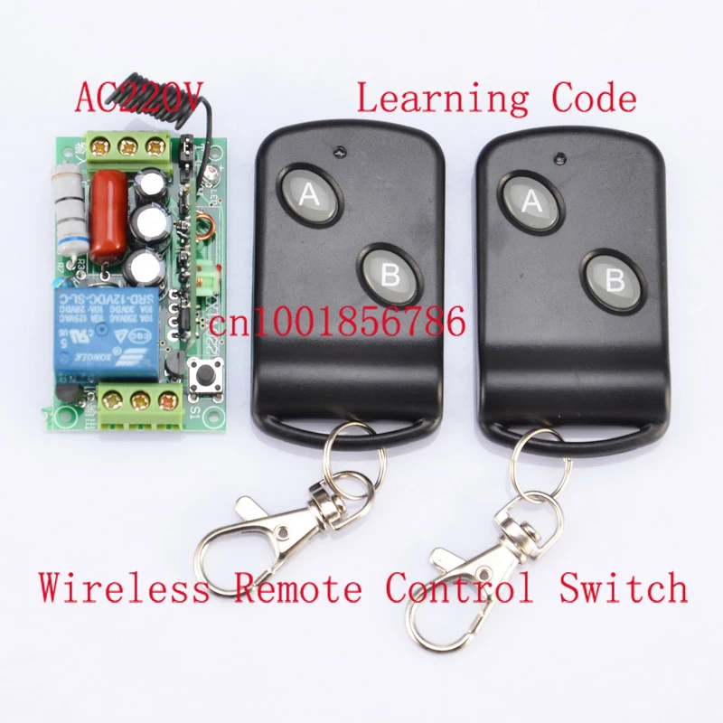 

220V 1CH 10A M4/L4/T4 Change by Jumper 1000W Remote Light Switch Latched Wireless Power Switch Receiver&2Transmitter