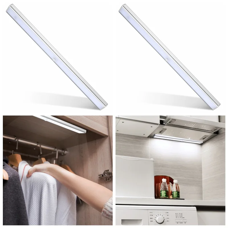 buy 24 LED Motion Sensor Night Light Potable Closet Lights USB Rechargeable Wireless Cabinet IR Infrared Motion Detector Wall Lamp