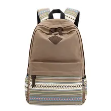 2016 Ethnique Toile Sac À Dos Sac D’école Étudiant Patchwork Rayé de Sac À Dos Hommes Voyage Packs Ordinateur Portable D’épaule Sac Mochila XA183D