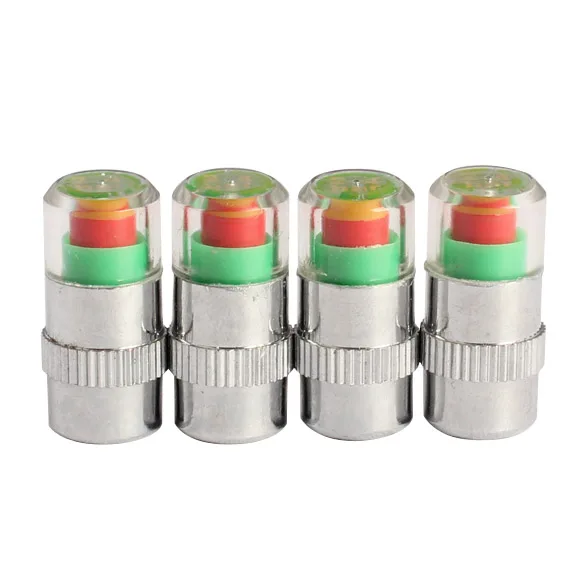 4Pcs Car Auto Air Pressure Alert Indicator Valve Stem Monitor Sensor Caps Car Tire Pressure Alarm