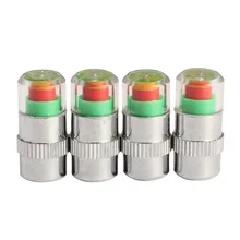4Pcs Car Auto Air Pressure Alert Indicator Valve Stem Monitor Sensor Caps Car Tire Pressure Alarm