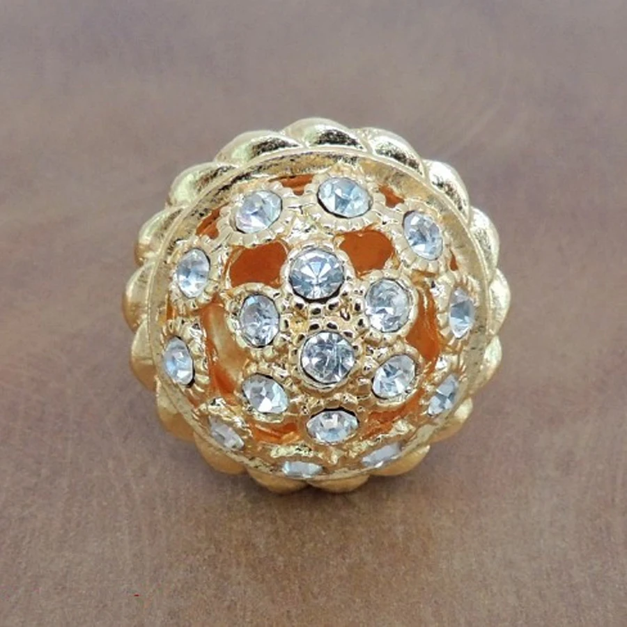 Gold Crystal Cabinet Knobs with Shiny Diamond Kitchen  