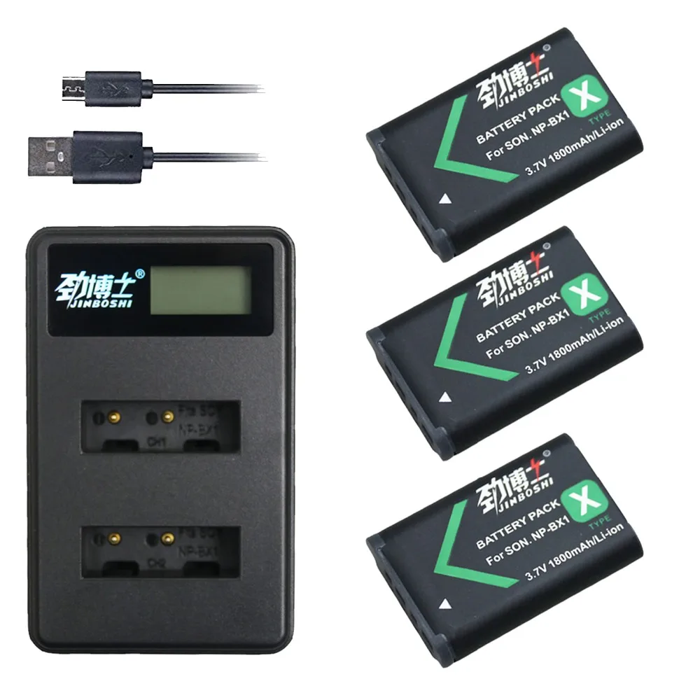 3 шт NPBX1 NP-BX1 NP BX1 литий-ионный Батарея + ЖК-дисплей Dual USB Зарядное устройство для sony DSC RX1 RX100 AS100V M3 M2 HX300 HX400 HX50 HX60 GWP88