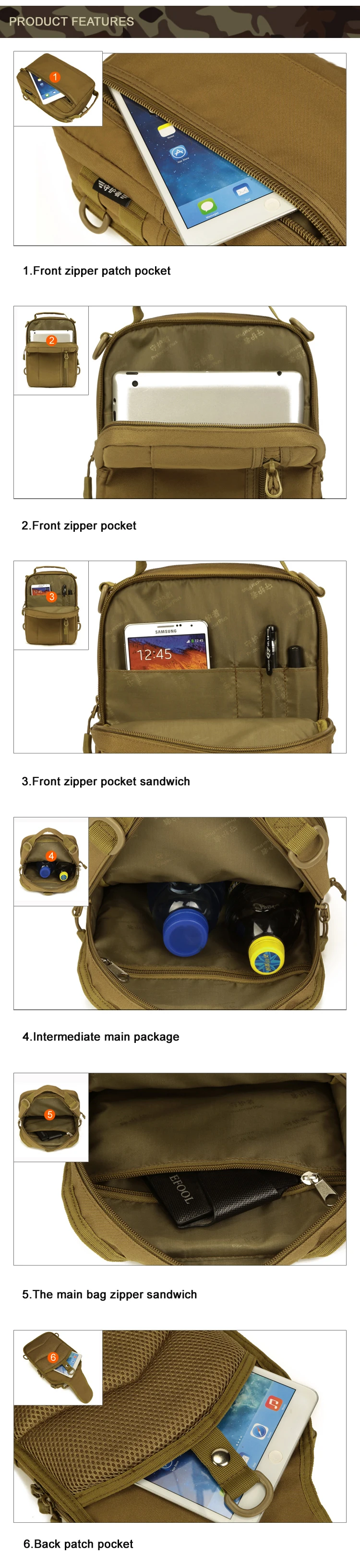 Мужской водонепроницаемый 1000D нейлоновый тактический военный туристический рюкзак для походов на открытом воздухе, вместительная сумка через плечо, нагрудная сумка для iPad