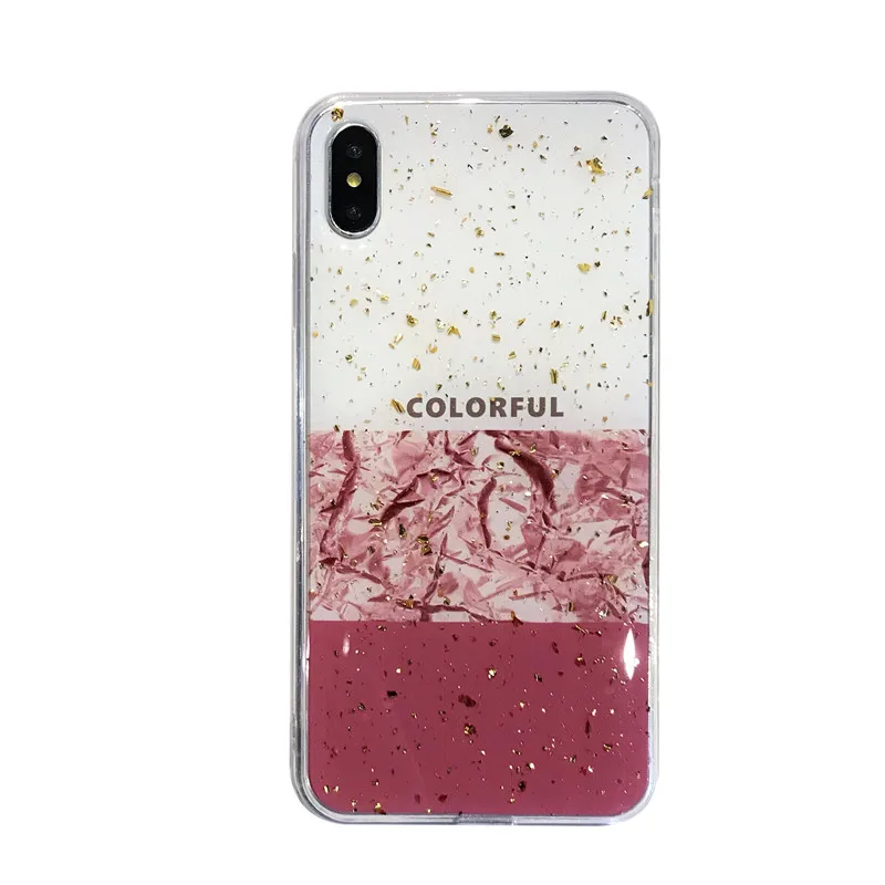 Золотой фольга Сращивание для iphone X case XS MAX XR coque iphone 7 8 плюс 6s 6 Мода чехол Мягкий ТПУ для iphone силиконовый чехол - Цвет: Design 3
