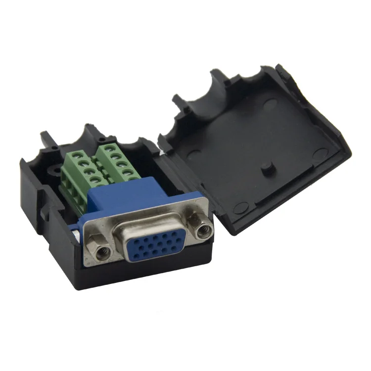3+6 VGA female Connector back side screw connectors to support DIY VGA