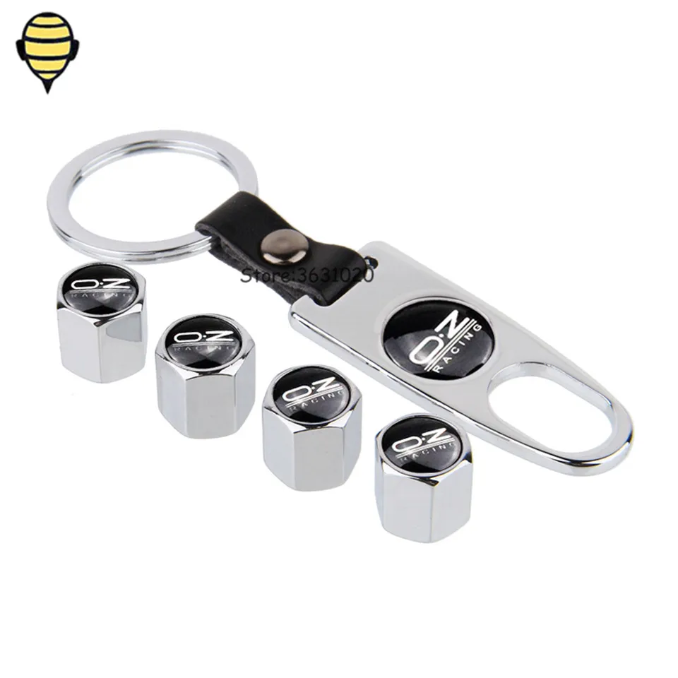 Set of 4 Tire valve stems Caps with Wrench Keychain For Bentley