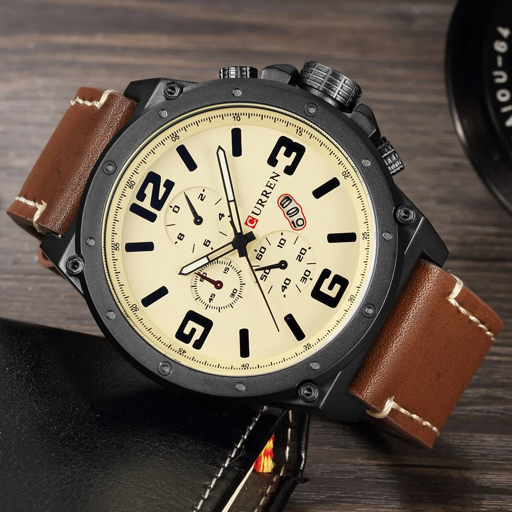 

CURREN BUINESS Men Watch Quartz-Watch Mens Watches Top Brand Luxury Male Clock Leather Military Sports Watches Montre Homme