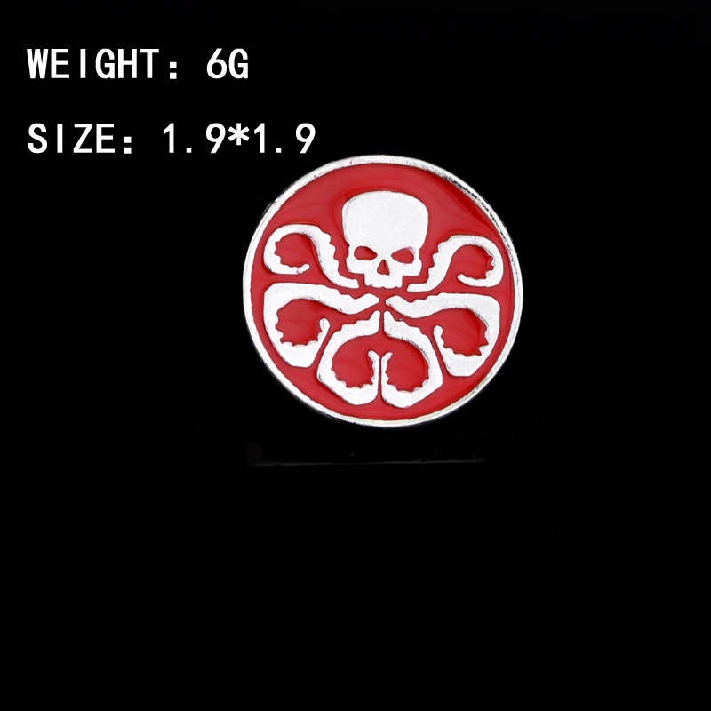 Агенты Shield S.H.I.E.L.D. Hail Hydra Брошь Красный Череп металлическая эмаль броши для женщин