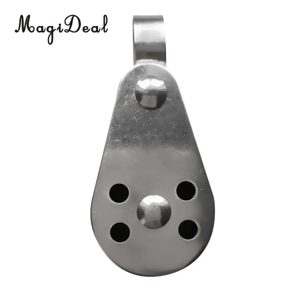 MagiDeal Marine Sheave Stainless Steel Single Pulley For Kayak Anchor Trolley Systems for Kayaking Canoeing Rafting Boating Acce