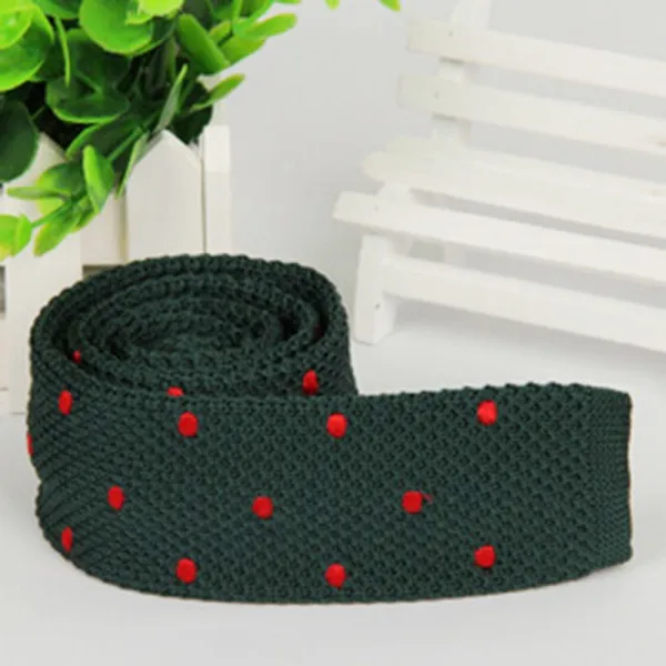 Мужской трикотажный галстук ROPALIA узкая трикотажная бабочка в горошек|dot tie|knitted