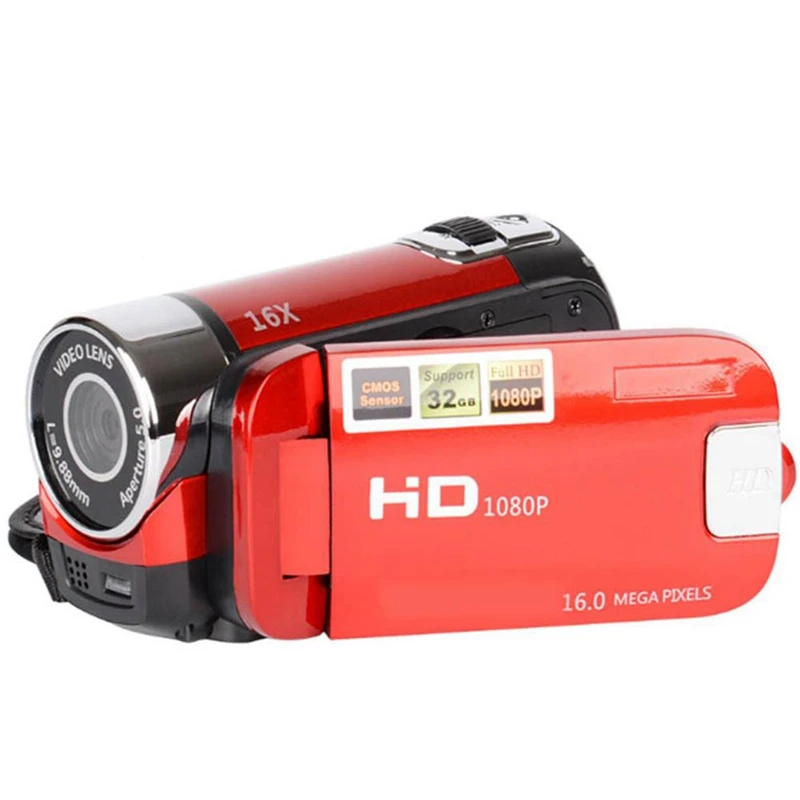 2,4 дюймов TFT экран 16X цифровой зум DV видеокамера HD 1080P ручная цифровая камера Cmos сенсор до 32 Гб SD - Цвет: Red
