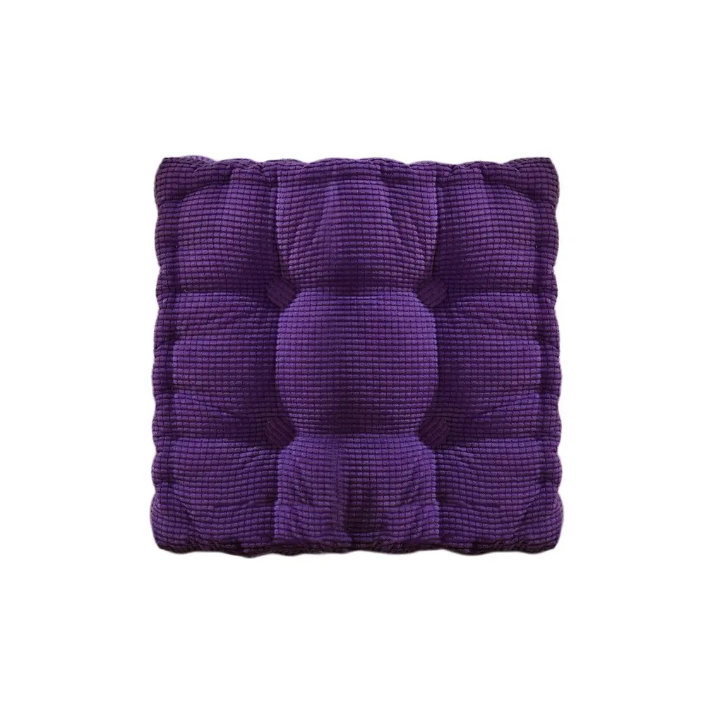 Кукурузный сплошной цвет обеденный стул Подушка квадратная подушка уплотненная офисная Бархатная подушка обивка мат «татами» стул - Цвет: purple