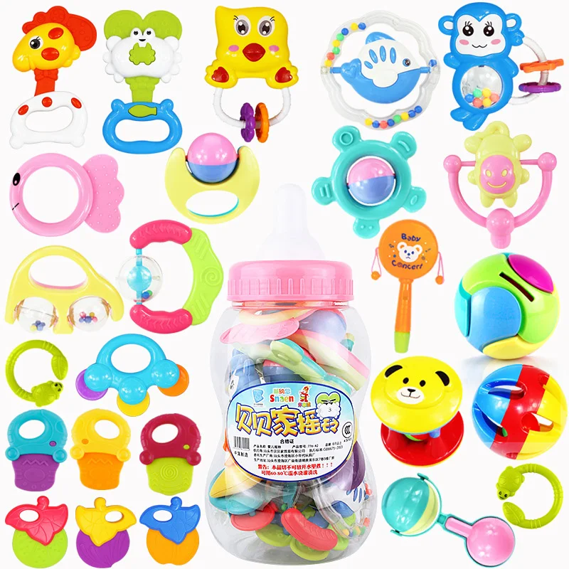 22Pcs/ Set Baby Rattles Bell Ring Rattles Teether Infant Baby Rattles
