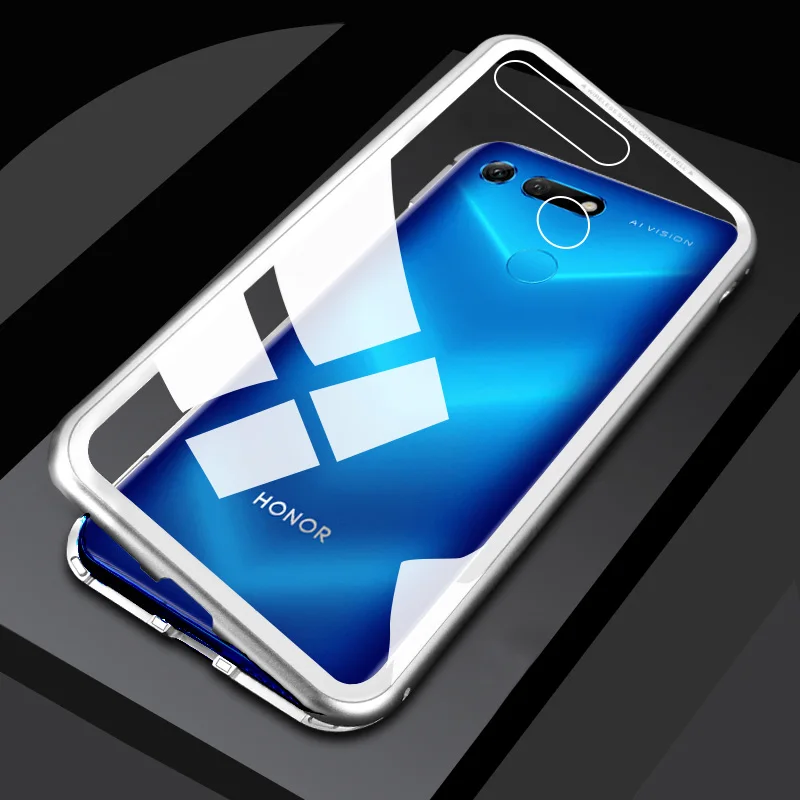 Новый стиль Магнитный чехол для huawei P10 P20 plus Lite прозрачное закаленное стекло