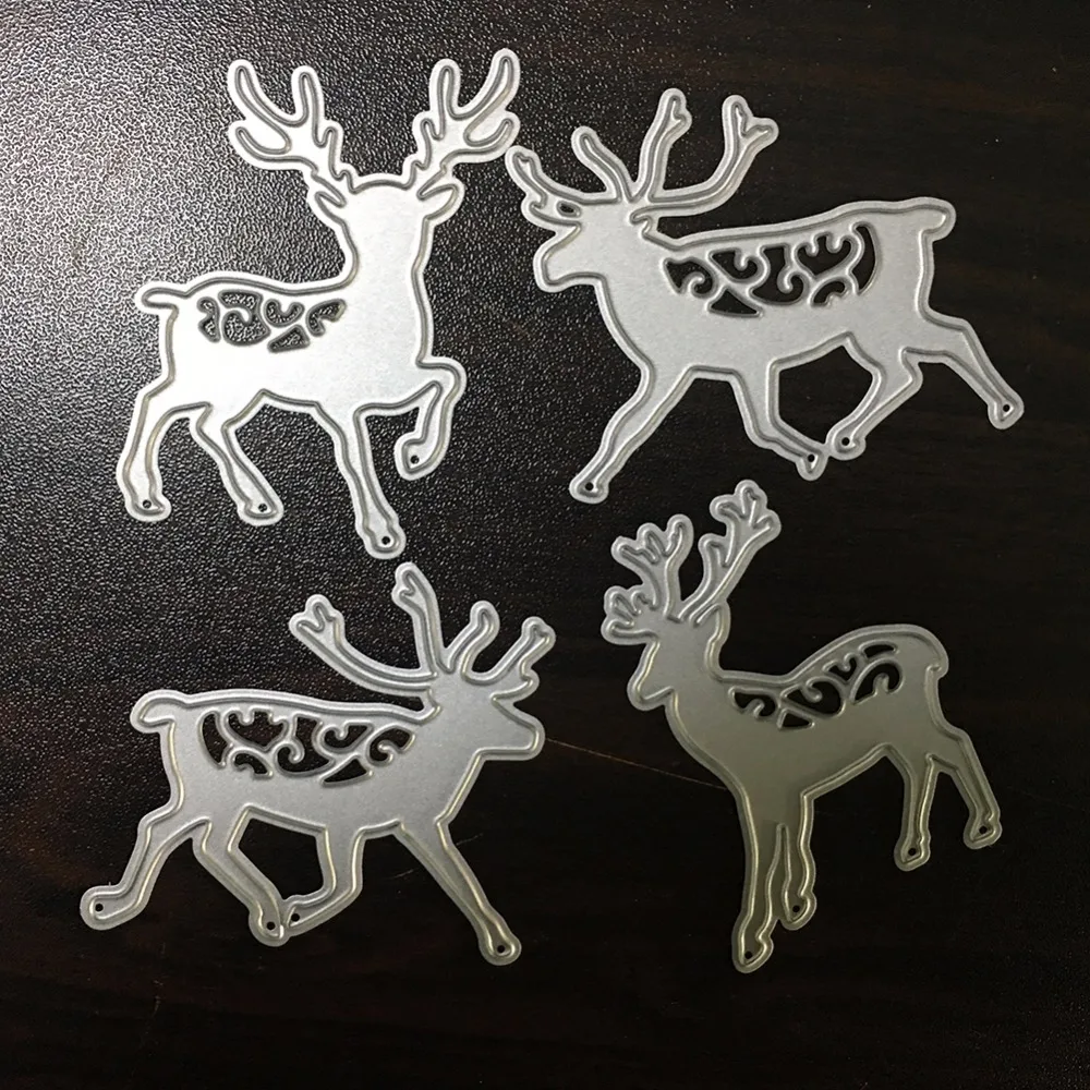 

Estel 4pcs Deer Metal Steel Cutting Dies Stencil For DIY Scrapbooking Paper Embossing Template Cutter Craft