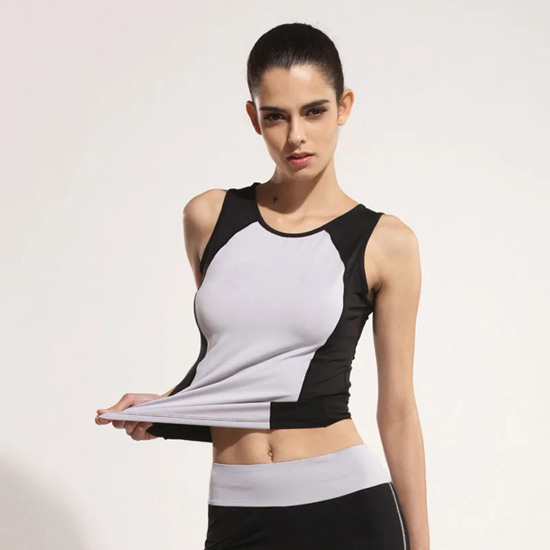 Sexy Sporting Women Tank Top Fitness Workout Tops Patchwork Color Slim