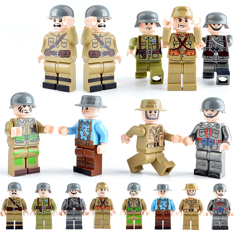 24pcs Legoing Military Building Blocks Navy Army With Equipment DIY toys Figures Sets Brick Toy Compatible LegoING Kids Gift Toy
