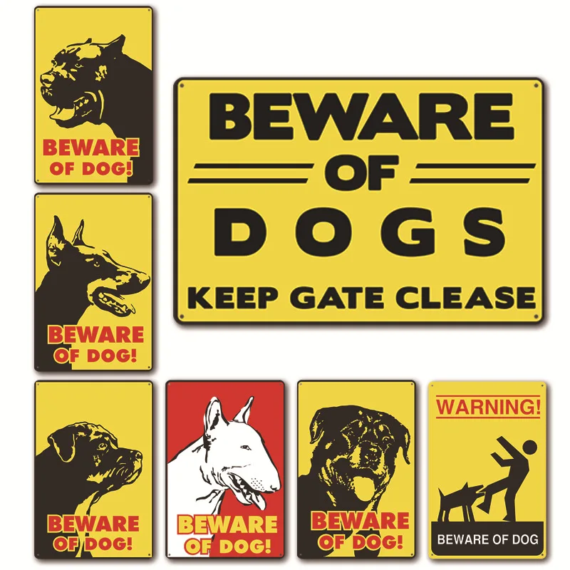 Be ware of Dogs Предупреждение ющие металлические жестяные вывески для дома стены