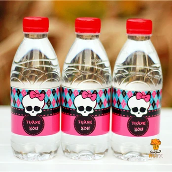 

24pcs Monster High water bottle label candy bar decoration kids birthday party supplies baby shower party favor AW-0610