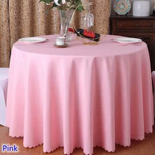 Розовая скатерть для свадебного стола, скатерть из полиэстера, скатерть для отеля, банкета, вечерние украшения для круглых столов