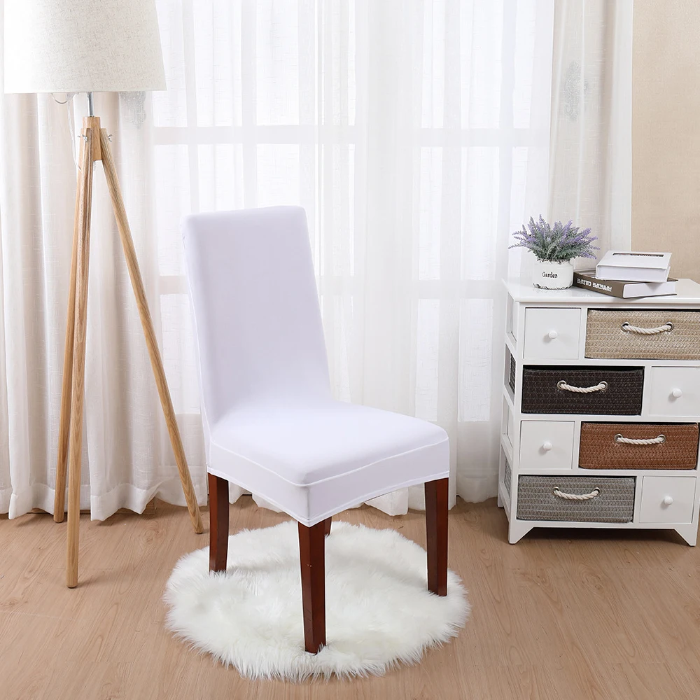 

Modern Plain Color Chair Cover Spandex Stretch Elastic Wedding Banquet Chair Covers Dining Seat Cover Wedding Party Chair Cover