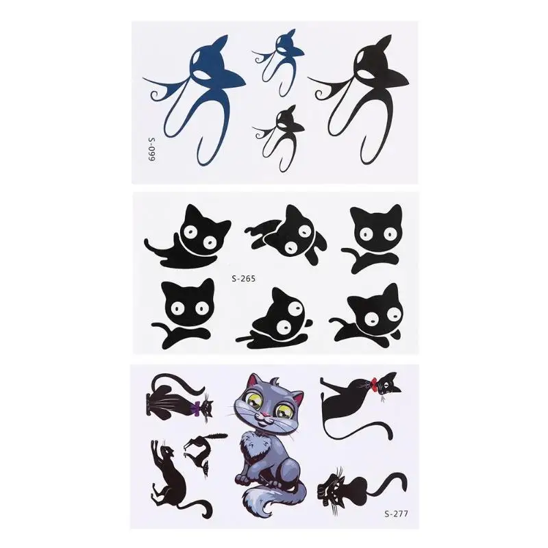 

Waterproof Body Art Tattoo Stickers Cat Water Transfer Temporary Arm Decals
