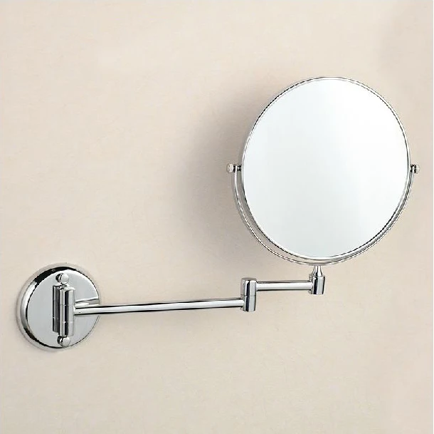 

Vidric Bath Mirrors 8" Round Wall Mirror 3 X Magnification Dual Face Makeup Cosmetic Mirrors Brass Bathroom Mirror 1308L