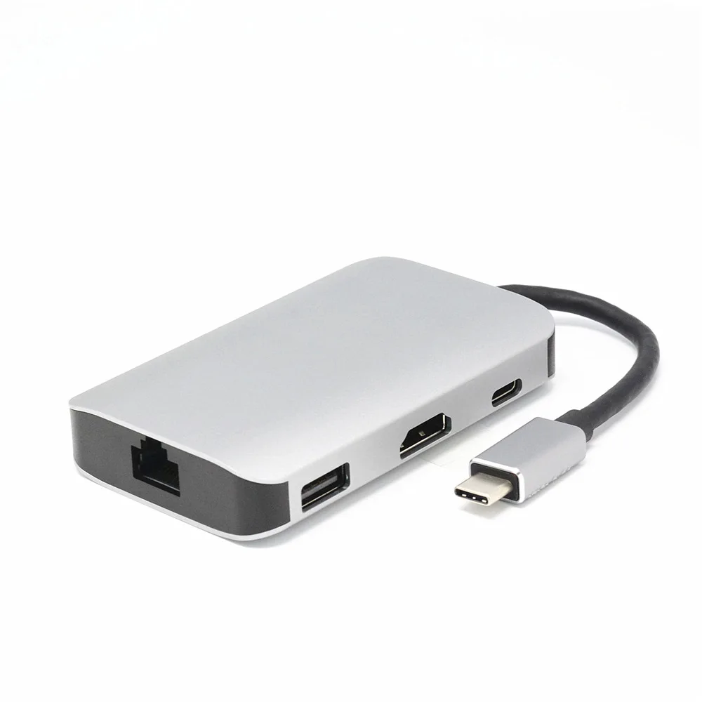 8 в 1 многофункциональная док-станция type-C штекер к RJ45 HDMI USB3.0 концентратор разъем