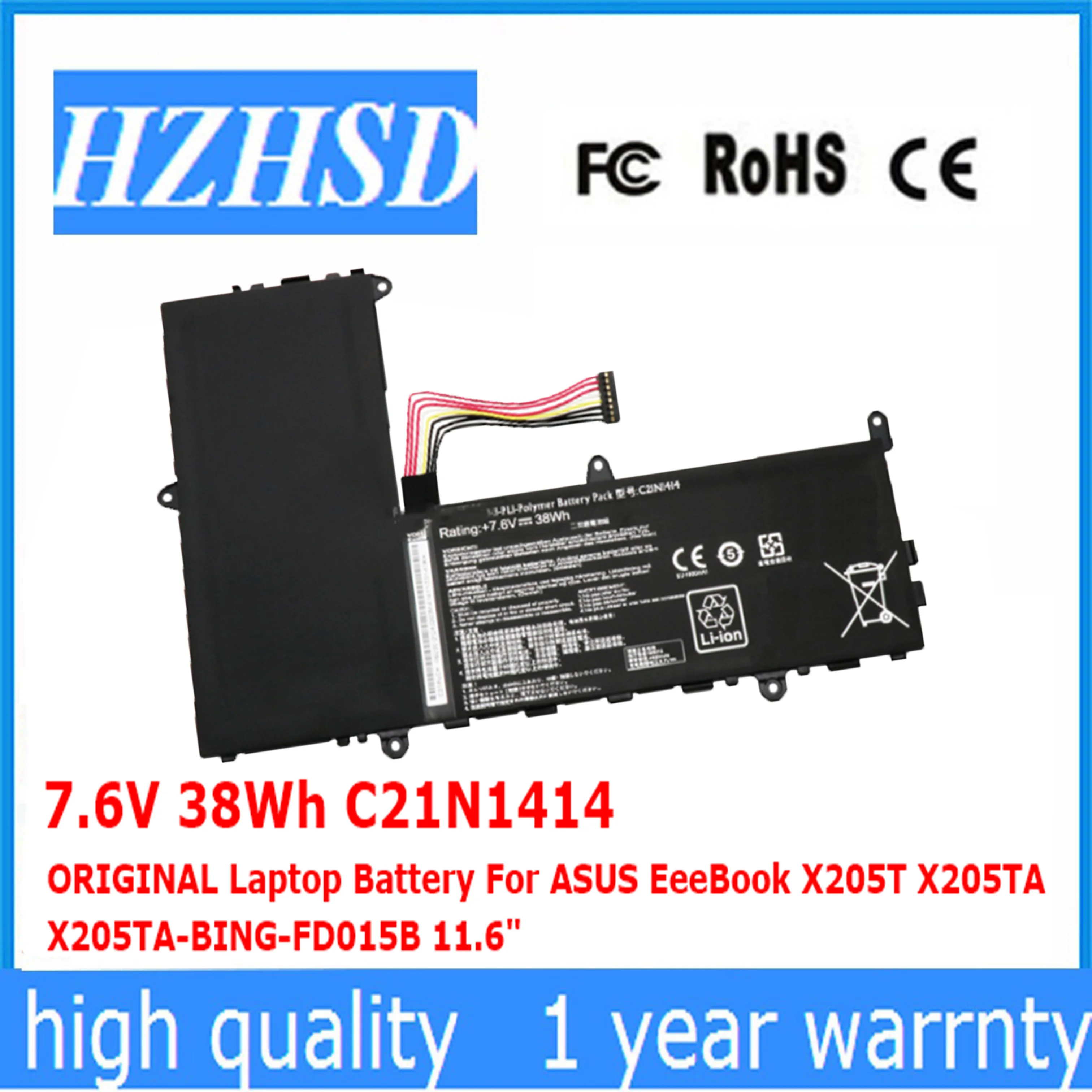 7 6 V 38Wh C21N1414 оригинальная электронная книга Аккумулятор для ноутбука ASUS EeeBook X205T