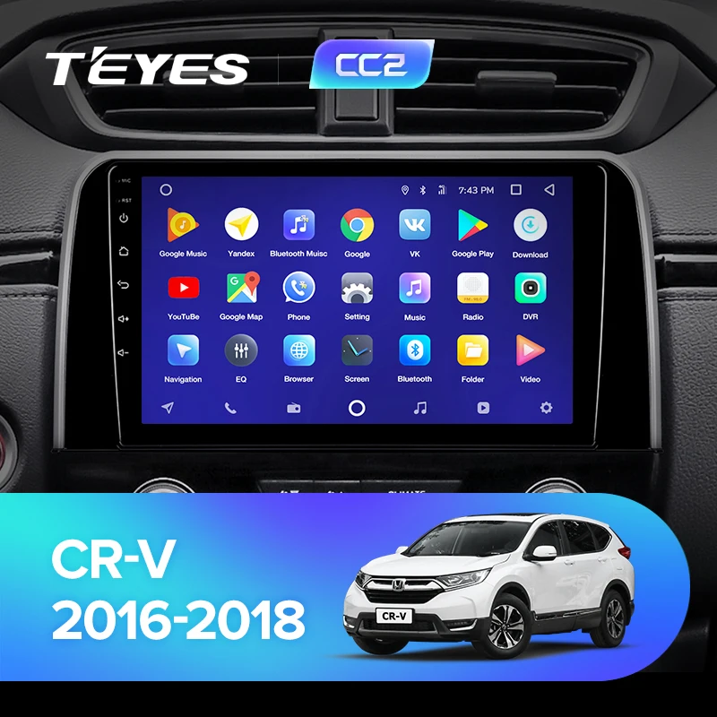 TEYES CC2 Штатная магнитола для Хонда ЦРВ ЦР-В 5 Honda CRV CR-V 5 RT RW Android 8.1, до 8-ЯДЕР, до 4+ 64ГБ 32EQ+ DSP 2DIN автомагнитола 2 DIN DVD GPS мультимедиа автомобиля головное устройство