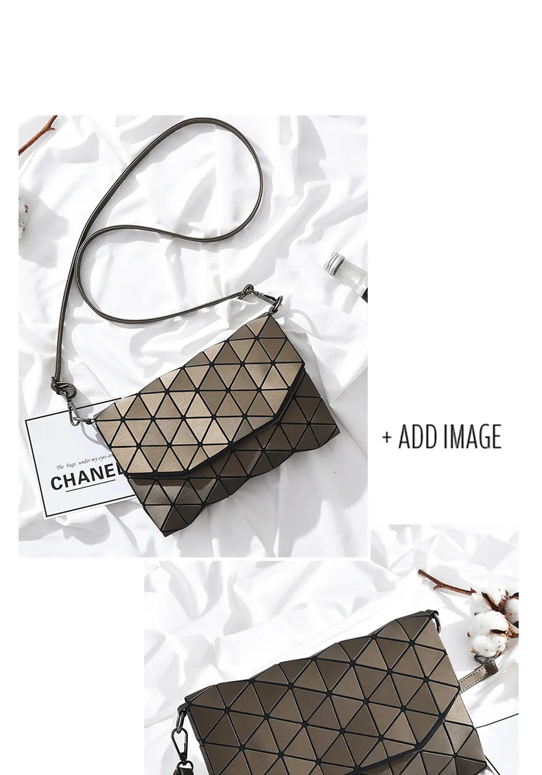 Women Diamond Lattice Laser Sequins Mirror Shoulder Bag Latest Style Geometry Quilted Plaid Mosaic Hasp Messenger Evening Bag (16)