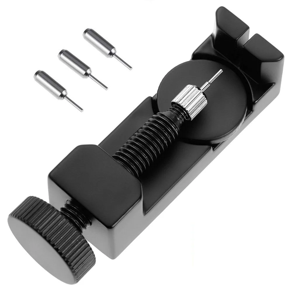 Adjustable Stainless Steel Metal Watch Band Strap Link Pin Remover Repair Tool Dismantling Kit for Watchmakers with 3 Extra Pins