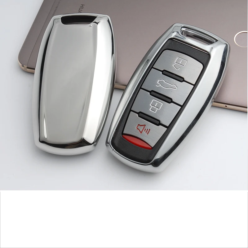 Lsrtw2017 ТПУ Автомобильные Защитные Декоративные ключ чехол для Защитные чехлы для сидений, сшитые специально для Great Wall Haval H6 H4 M6 H2S F5 F7 купе 2011- 2011 2012 2013 - Название цвета: silver (no keychain)