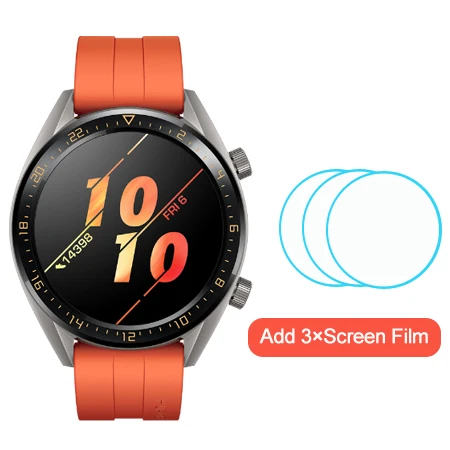 Orange and Film Huawei Watch GT в режиме реального времени Heartrate мониторинг AMOLED сенсорный экран 5ATM Профессиональные Водонепроницаемые BLuetooth 4,2 спортивные умные часы - Цвет: Orange and Film