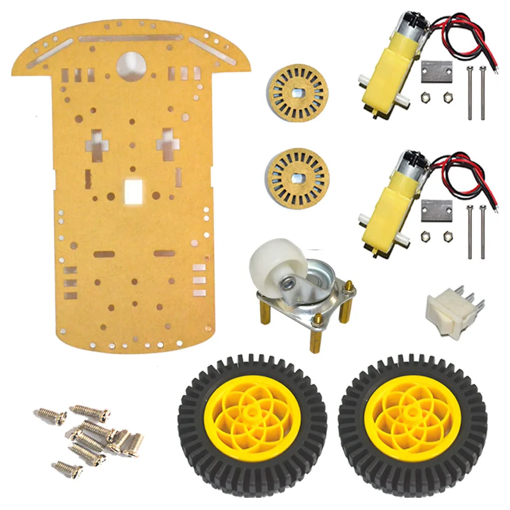 Высокотехнологичный набор для самостоятельной сборки робота, комплект для средней школы, 2 wd, комплект шасси, кодер скорости, батарейный блок