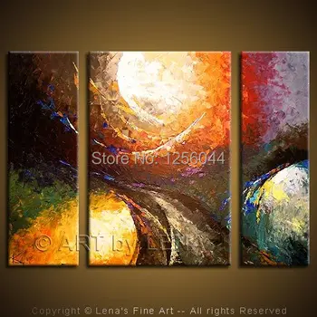 

wholesale 100% handmade oil painting modern wall art beauty living room paintings 3 panels wall canvas hand painted C028