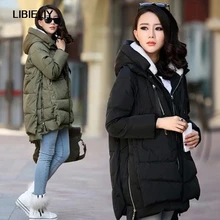 Женская зимняя куртка пуховик Красивая стеганая куртка с капюшоном длинный толстый карман на молнии размера плюс размер d