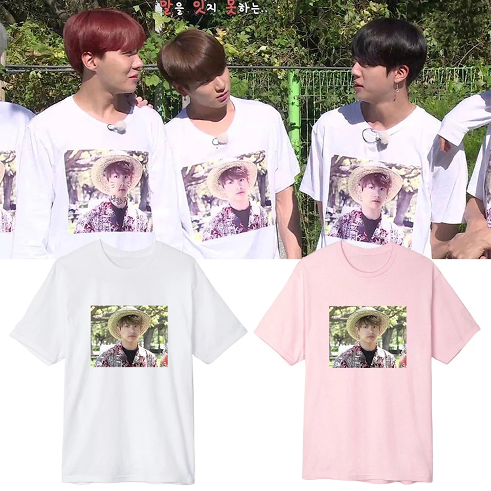 

Kpop Jungkook The Same Style Hawaii Summer Cotton T-Shirts Women/Men Clothes Tee Shirts Short Sleeve Fans T Shirt Men