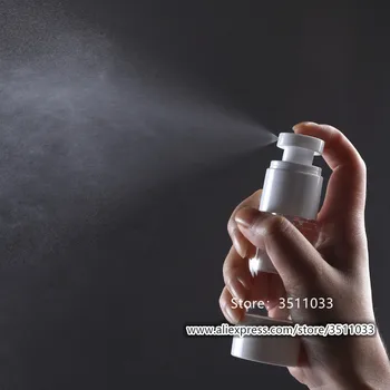 

24pcs 15ml 30ml 50ml Clear Airless Spray Bottle Transparent Silver Cosmetic Liquid Spray Packaging Mist Spray Nozzle Container