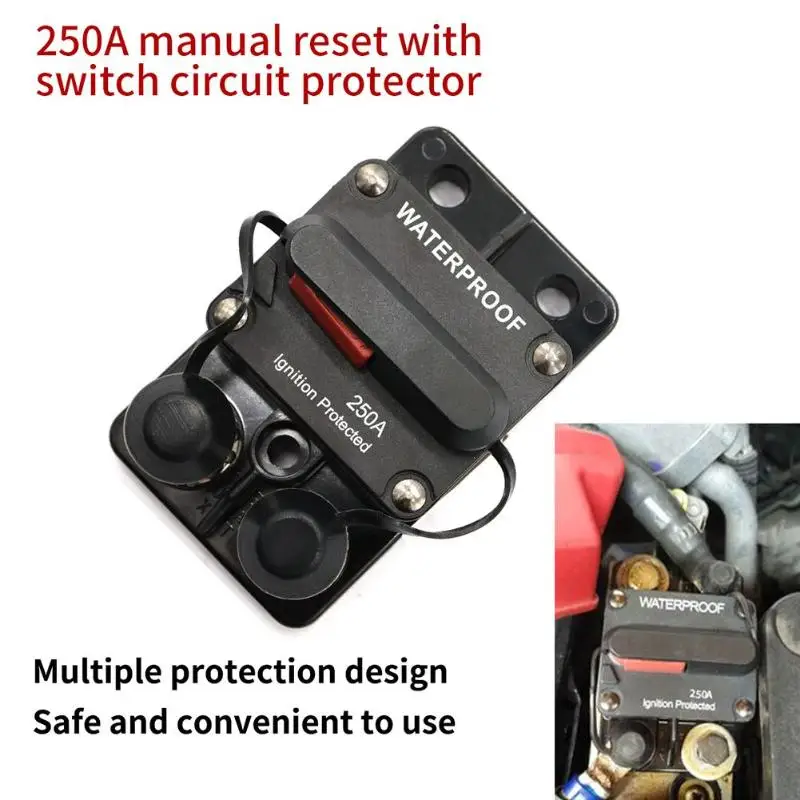 

In-line Power Manual Reset Circuit Breaker With Over Current Leakage Protection Car Marine Stereo Audio Fuse Car Accessories