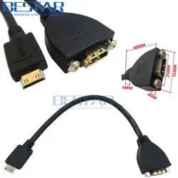 (100 шт./лот) mini-HDMI Mini HDMI C-Тип мужчина к HDMI-Тип Женский кабель с винт Панель крепление кабели 0.5 м 1 м 1.5 м 2ft 3ft