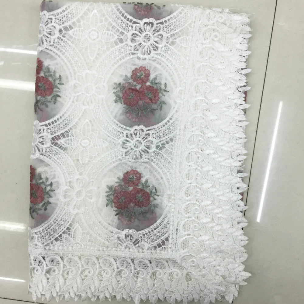  New Fashion Transparent Tablecloth Glass Yarn Floret Embroidery European Style Cover Washable Table