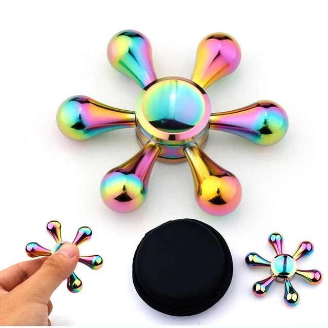 Colorful Hand Spinner Aluminum Alloy Anti Stress Metal Fid