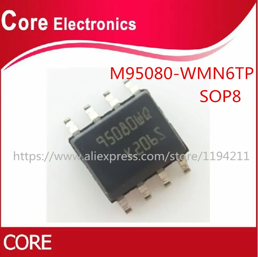 

100pcs/lot M95080-WMN6TP 95080WP 95080 EEPROM 8KBIT 10MHZ SOP8 IC Best quality