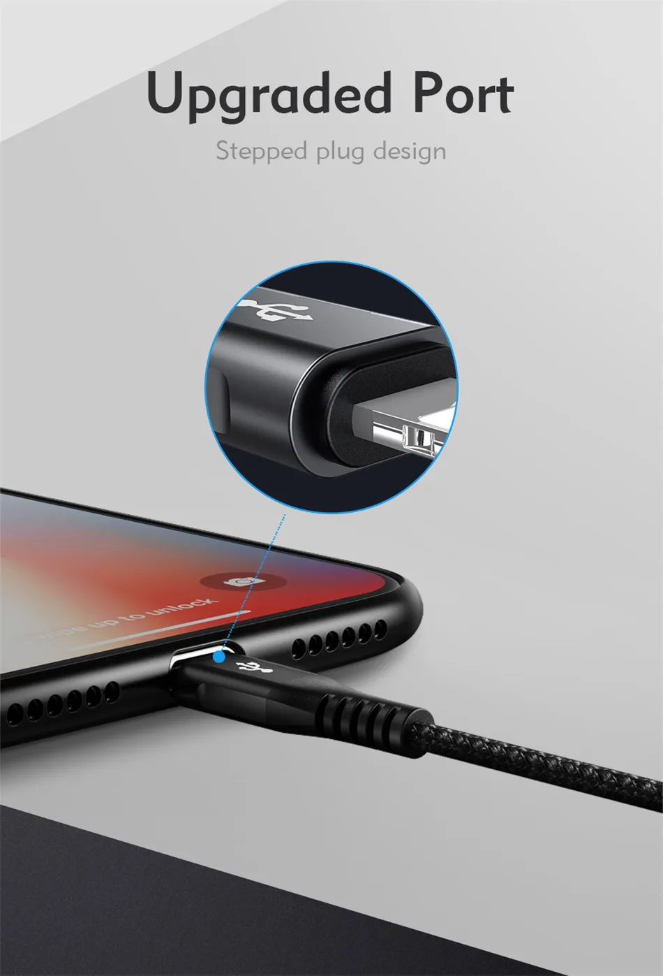 Benks Universal 3 In 1 Lighting Charger Cable For iPhone X 7 8 6 Plus Micro USB Type C For Oneplus Xiaomi 5 Phone Charging Cable (6)