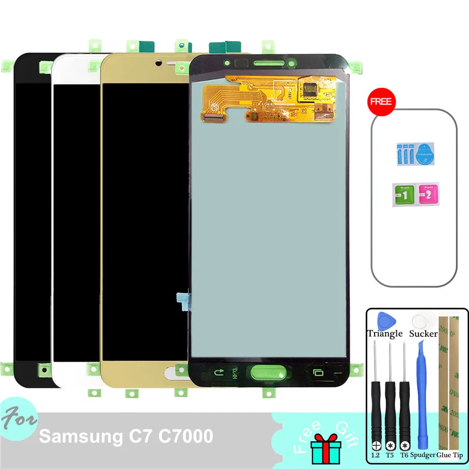 

szHAIyu C7000 LCD For Samsung Galaxy C7 C7000 SM-C7000 Super AMOLED Display Touch Screen Digitizer Assembly Screen Protector