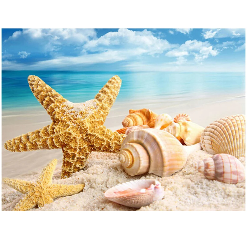 

Full 5D DIY Diamond Painting"Starfish&sea shell" 3D Daimond Painting Rhinestone Diamant Painting Embroidery landscape home decor